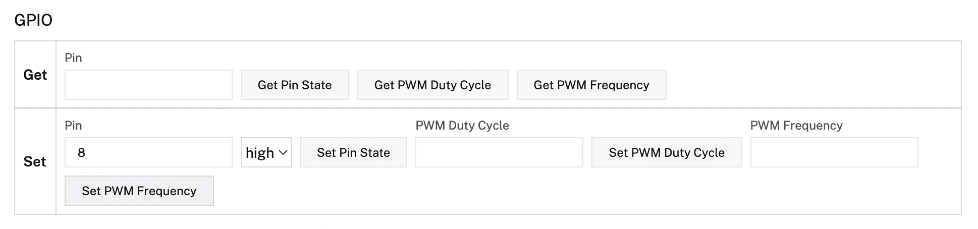GPIO pin 8 getting set as high on the Control panel.